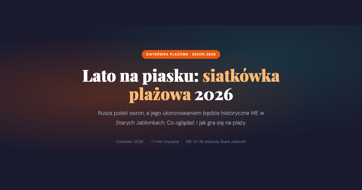 Sezon siatkówki plażowej 2026 — Stare Jabłonki, ME i jak gra się na piasku